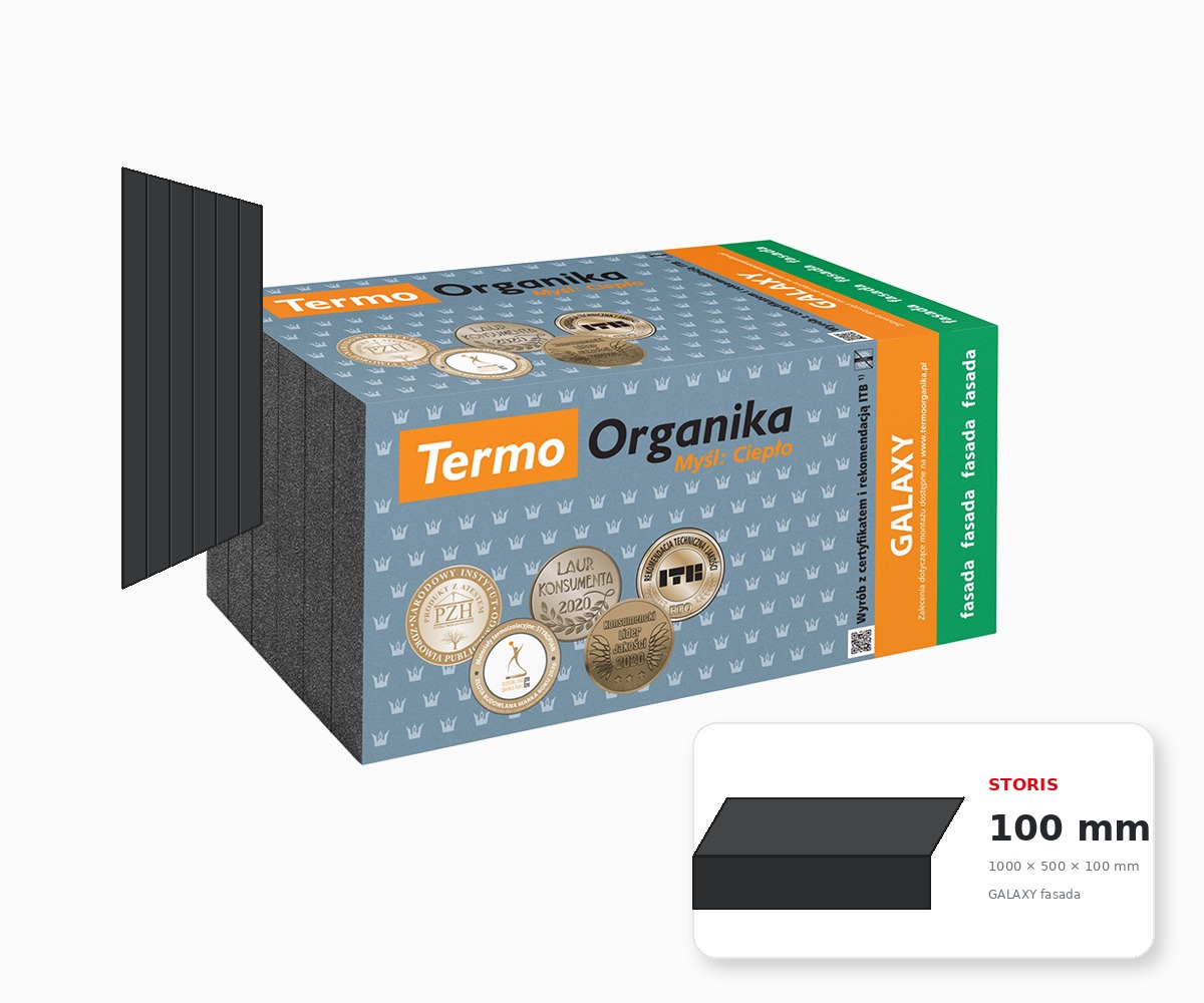 TERMO ORGANIKA GALAXY fasada 100 mm – grafitinis EPS fasadui