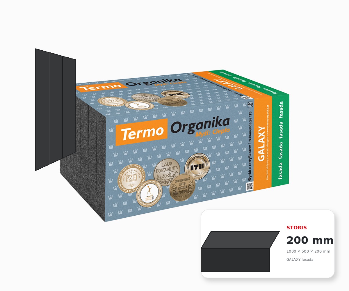 TERMO ORGANIKA GALAXY fasada 200 mm – grafitinis EPS fasadui