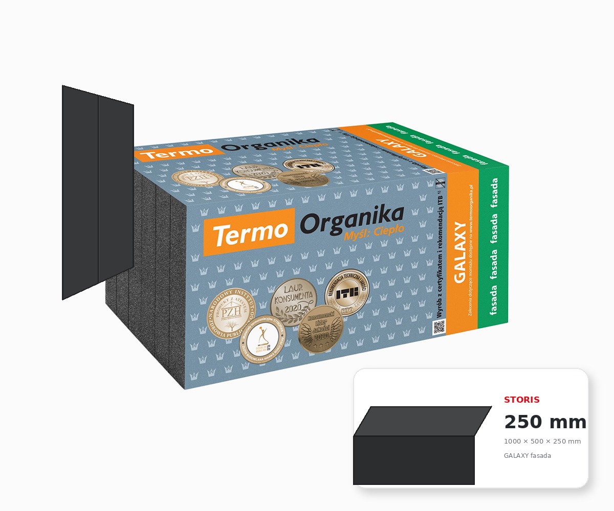 TERMO ORGANIKA GALAXY fasada 250 mm – grafitinis EPS fasadui